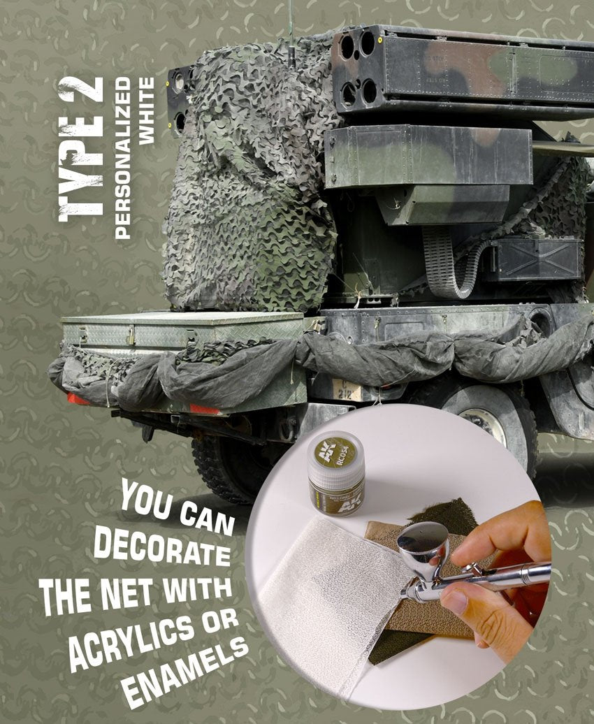 AK Interactive AK8063 CAMOUFLAGE NET PERSONALIZED WHITE TYPE 2 – imagen 2