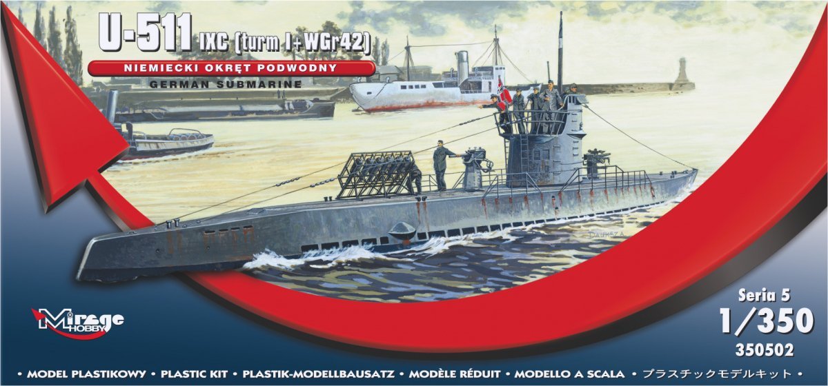 Mirage Hobby 350502 U-511 (IXC TURN I + WGr42) SOUS-MARIN ALLEMAND 1/350