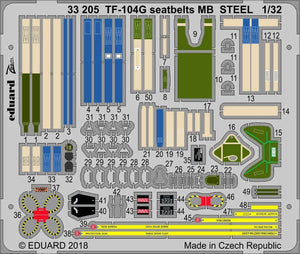 Eduard 33205 TF-104G seatbelts MB STEEL ITALERI 1/32 – Bild 2