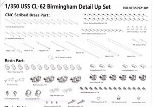 Very Fire VF350921DX U.S. Navy Light Cruiser USS Birmingham CL-62 DX ( Deluxe edition ) 1/350 – Bild 2