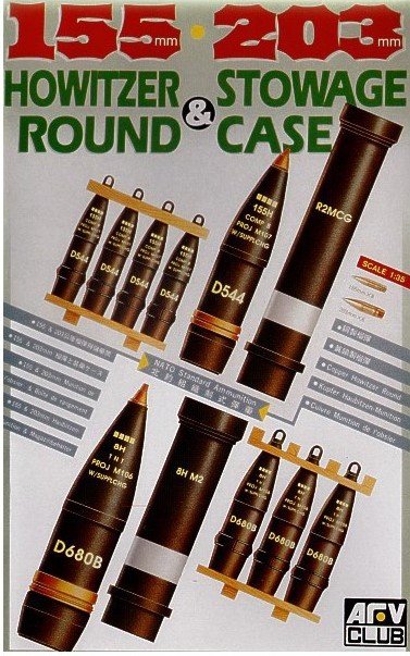 AFV Club 35017 155mm &amp;amp; 203mm Howitzer Round Stowage case′s shells decal 1/35