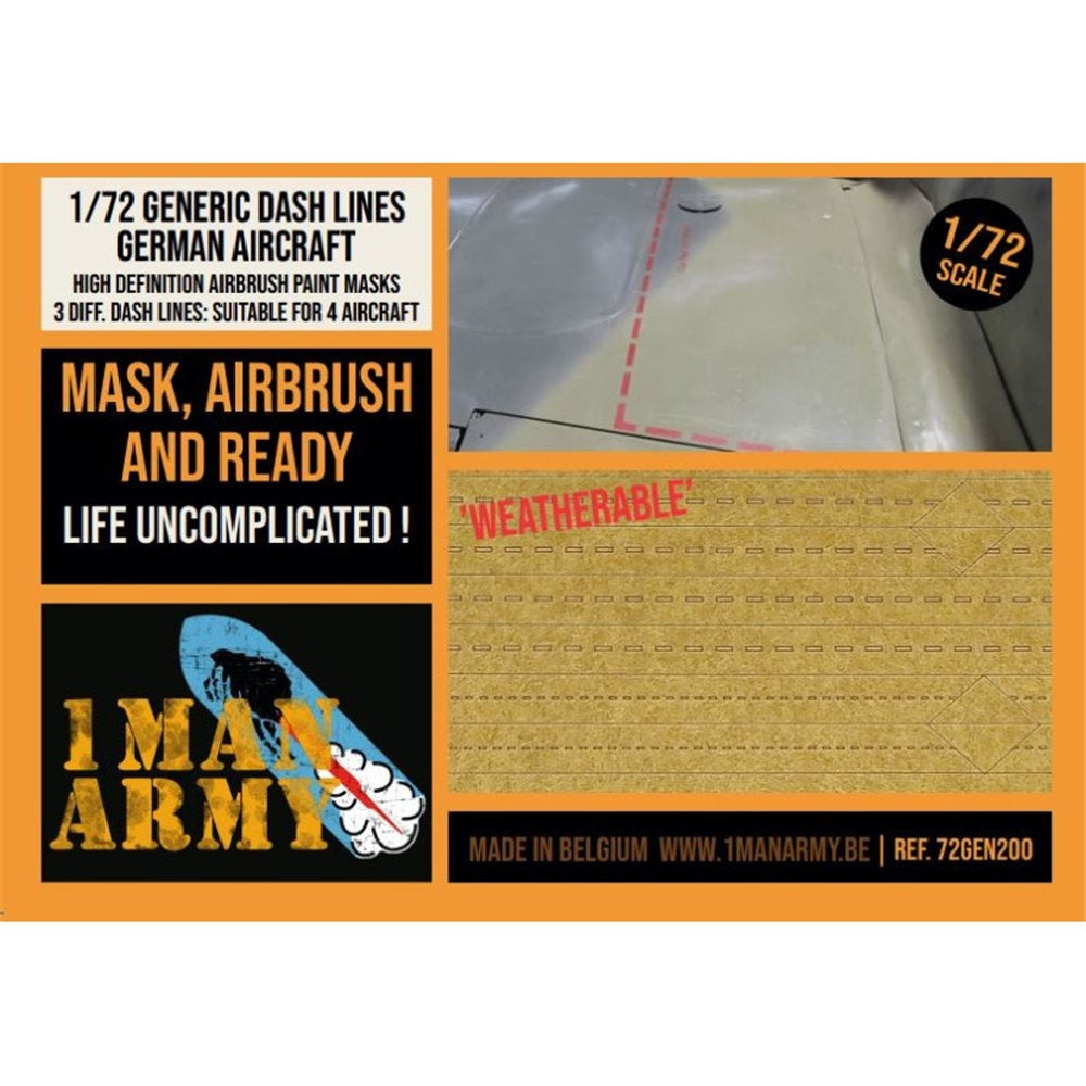 1 Man Army 72GEN200 Generic Dash Lines German Aircraft 1/72