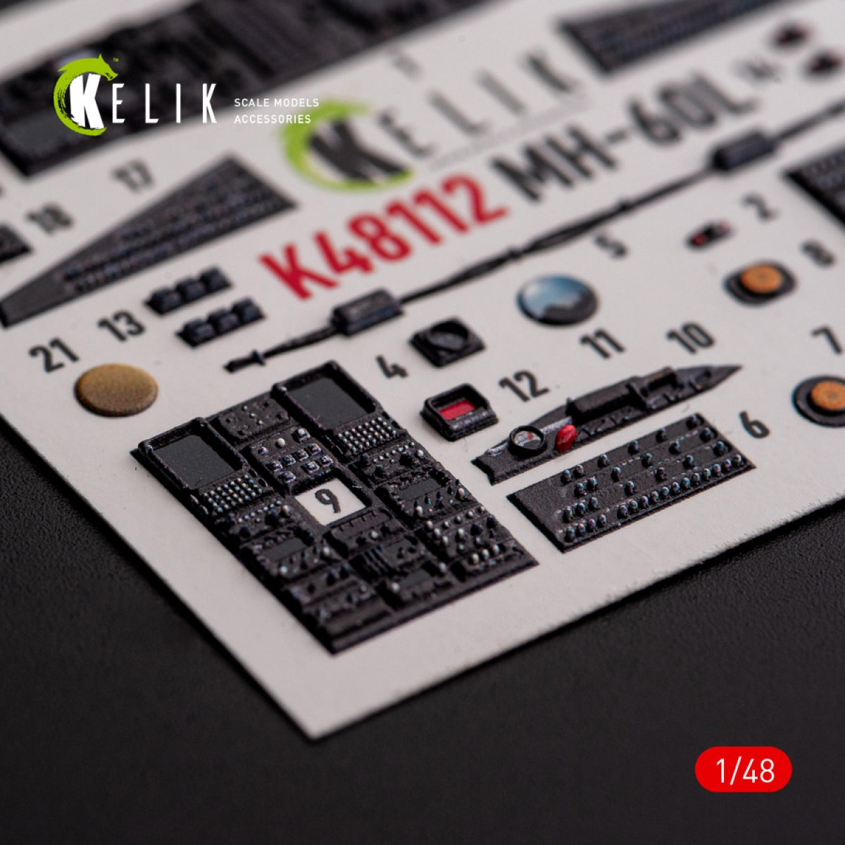 KELIK K48112 MH-60L Black Hawk - interior 3D decals for ICM kit 1/48 – immagine 8