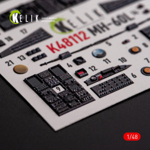 KELIK K48112 MH-60L Black Hawk - interior 3D decals for ICM kit 1/48 – immagine 8