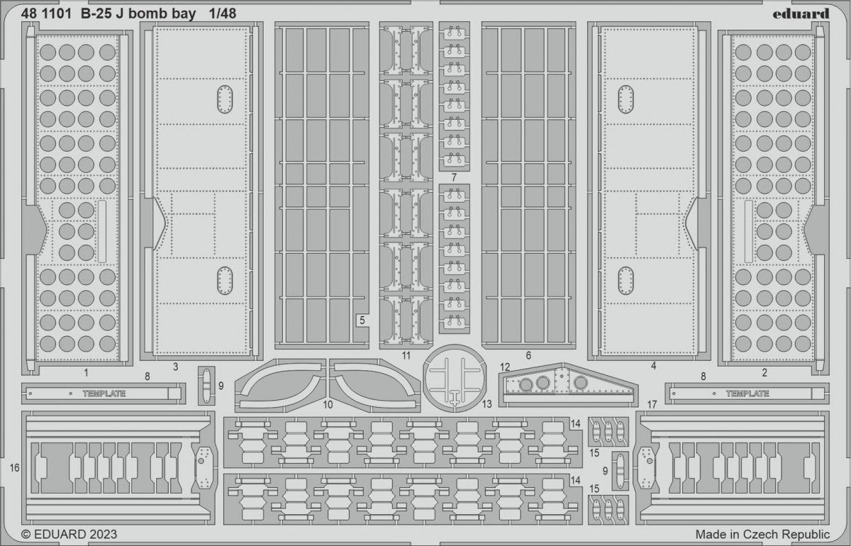 Eduard 481101 B-25J bomb bay HONG KONG MODELS 1/48