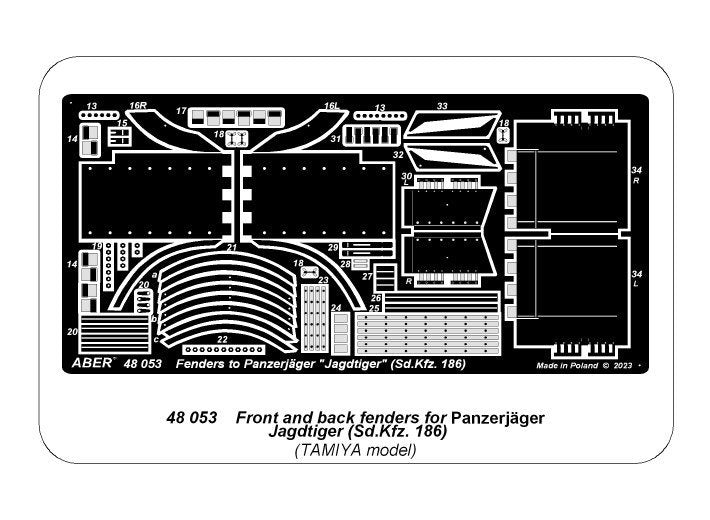 Aber 48053 Jagdtiger Sd.Kfz. 186 –przednie i tylnie błotniki / Jagdtiger Sd.Kfz. 186 –Front &amp;amp; Rear Fenders 1/48 – imagen 7