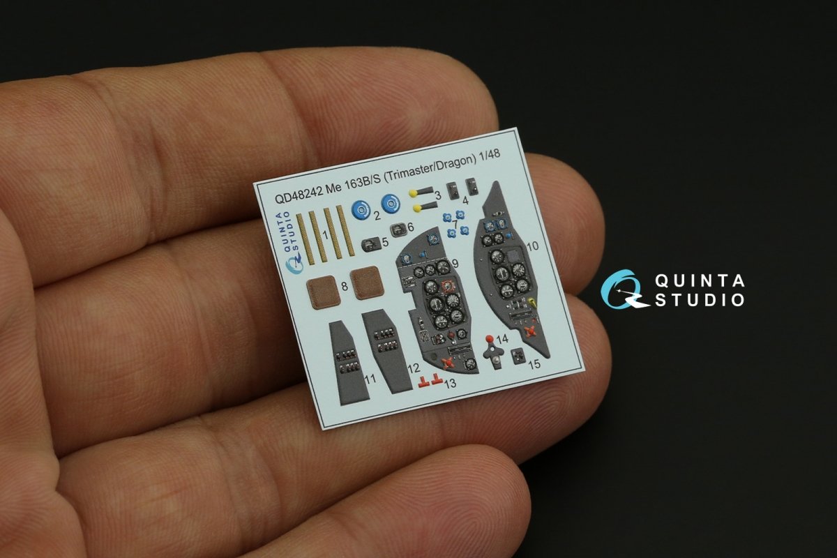 Quinta Studio QD48242 Me 163B/S 3D-Printed &amp;amp; coloured Interior on decal paper (Dragon) 1/48 – Bild 5