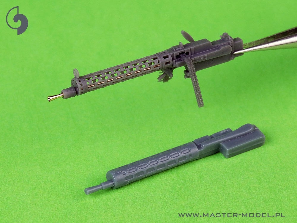 Master AM-48-184 Niemiecki km z okresu I w.św. Spandau LMG 08/15 (2 szt.) - z DŁUGĄ rączką przeładowania - wydruki 3D i mosiężne lufy 1/48