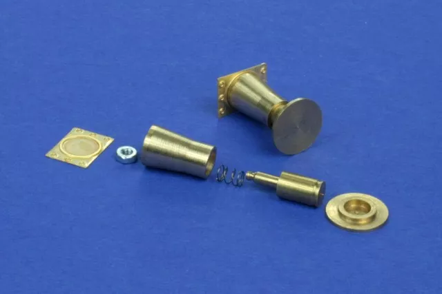 RB Model 35A09 Railroad flat buffer turned and photo etch brass kit set contains two buffers 1/35 – image 2