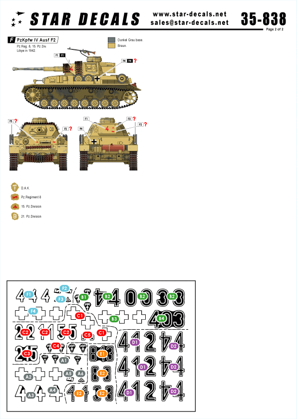 Star Decals 35-838 German Afrika Mix # 8 1/35 – imagen 2