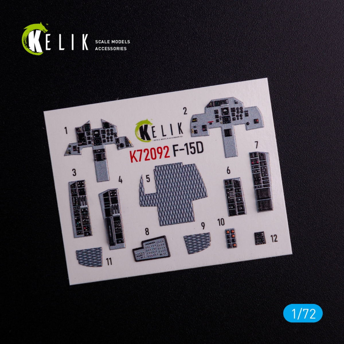 KELIK K72092 F-15D - interior 3D decals for FineMolds kit 1/72 – Bild 3