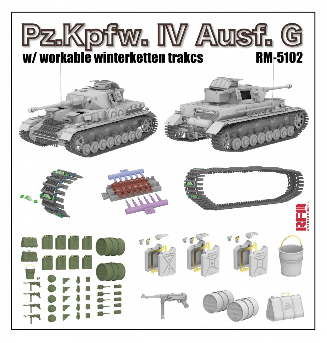 Rye Field Model 5102 Pz.Kpfw.IV Ausf.G w/Winterketten 1/35 – zdjęcie 2