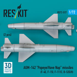 RESKIT RS72-0517 AGM-142 &amp;quot;Popeye/Have Nap&amp;quot; missiles (2 pcs) (3D Printed) 1/72 – image 3