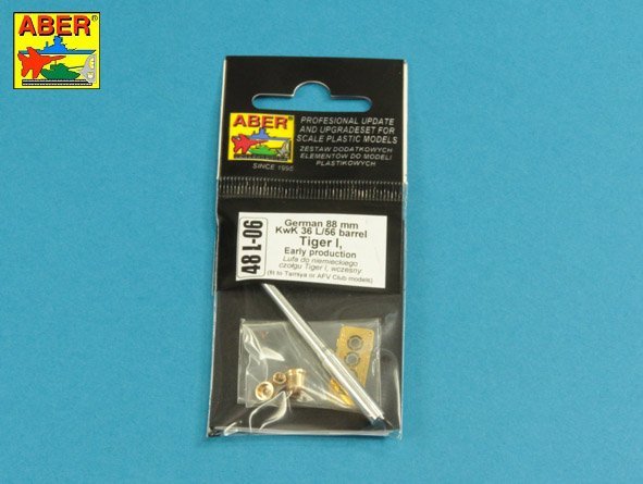 Aber 48L-06 German 88mm KwK 36 L/56 Tiger I Early Barrel (For AFV Club / Tamiya) 1/48 – immagine 10