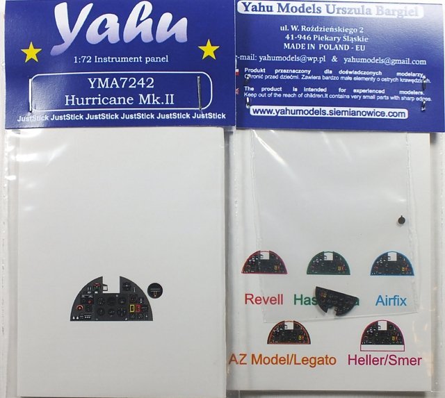 Yahu YMA7242 Hurricane Mk.I late & Mk.II (Hasegawa / Revell) 1/72