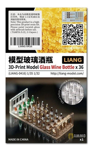 Liang 0416 Modèle imprimé en 3D Bouteille de vin en verre x 36 1/32 1/35 – image 3