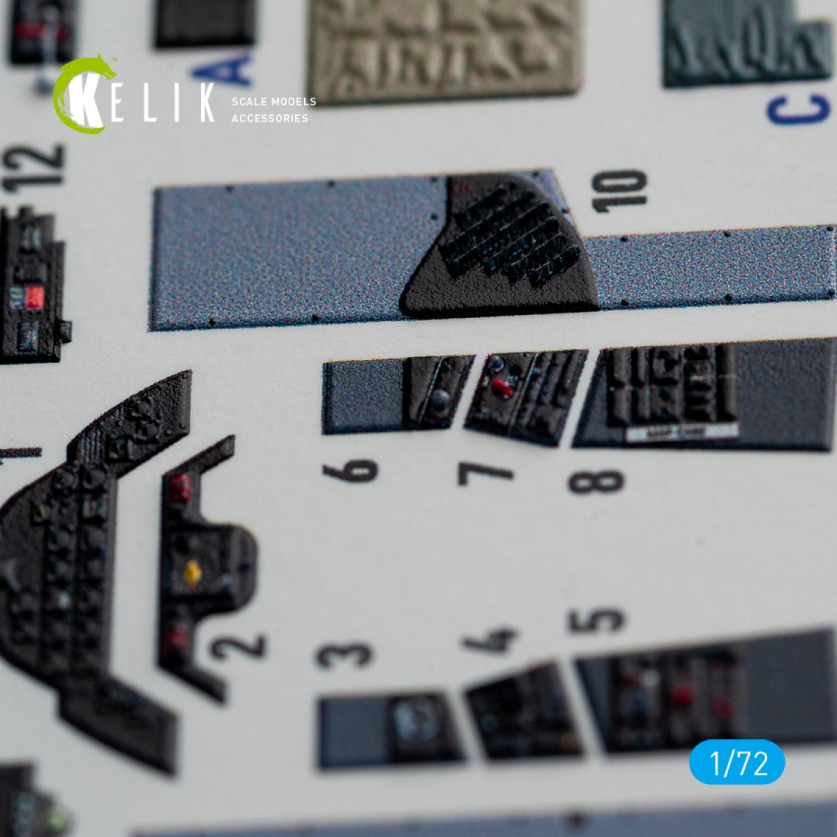 Décalcomanies 3D intérieures KELIK K72064 A1H SKYRAIDER pour maquette Hasegawa 1/72 – image 2