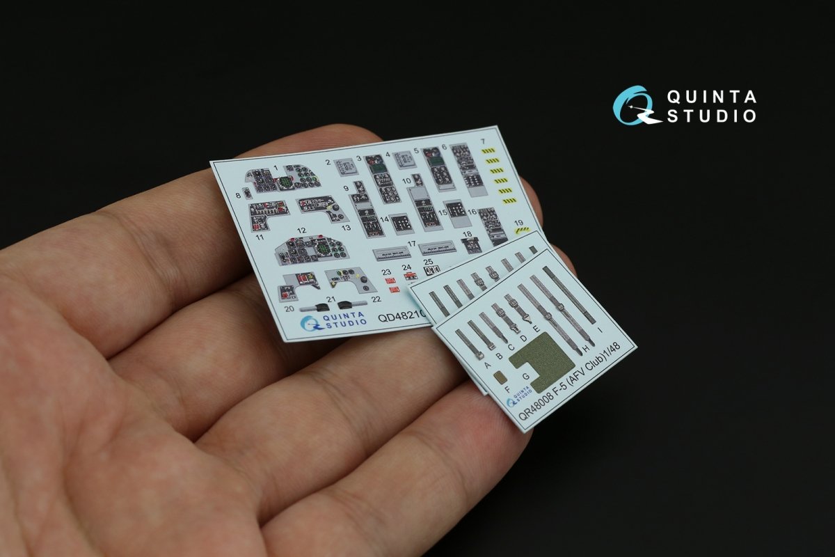 Quinta Studio QD48210 F-5F-2 3D-Printed &amp;amp; coloured Interior on decal paper (AFV club) 1/48 – imagen 2