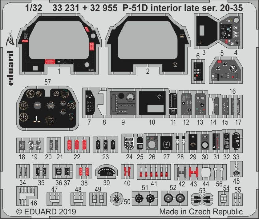Eduard 33231 P-51D intérieur série tardive. 20-35 1/32 TAMIYA