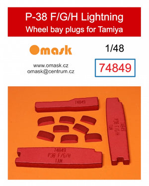 Omask 74849 P-38 F/G/H Lightning wheel bay plugs (for Tamiya 62110, 25199 ) 1/48