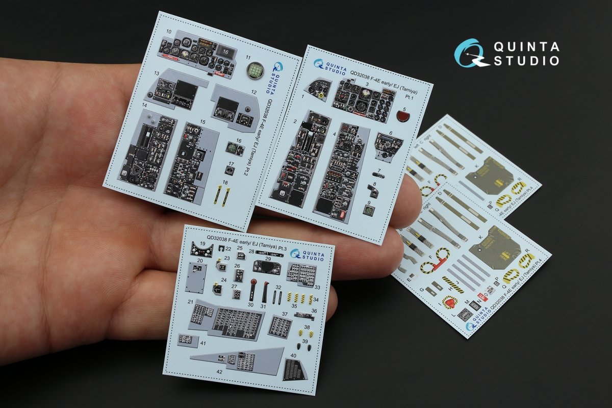 Quinta Studio QD32038 F-4E early/F-4EJ 3D-Printed &amp;amp; colored Interior on decal paper (for Tamiya kit) 1/32 – image 2