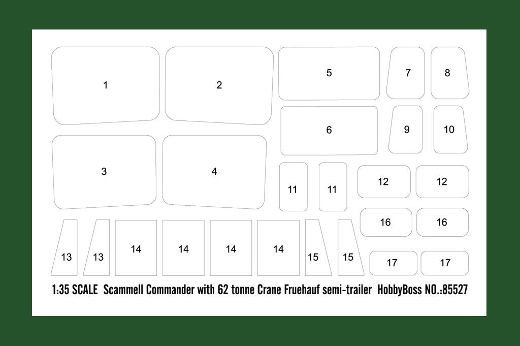 Hobby Boss 85527 Scammell Commander with 62 tonne Crane Fruehauf semi-trailer 1/35 – immagine 4