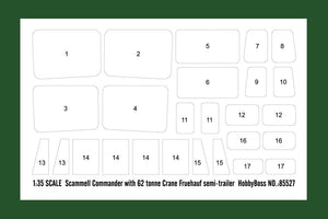 Hobby Boss 85527 Scammell Commander with 62 tonne Crane Fruehauf semi-trailer 1/35 – immagine 4