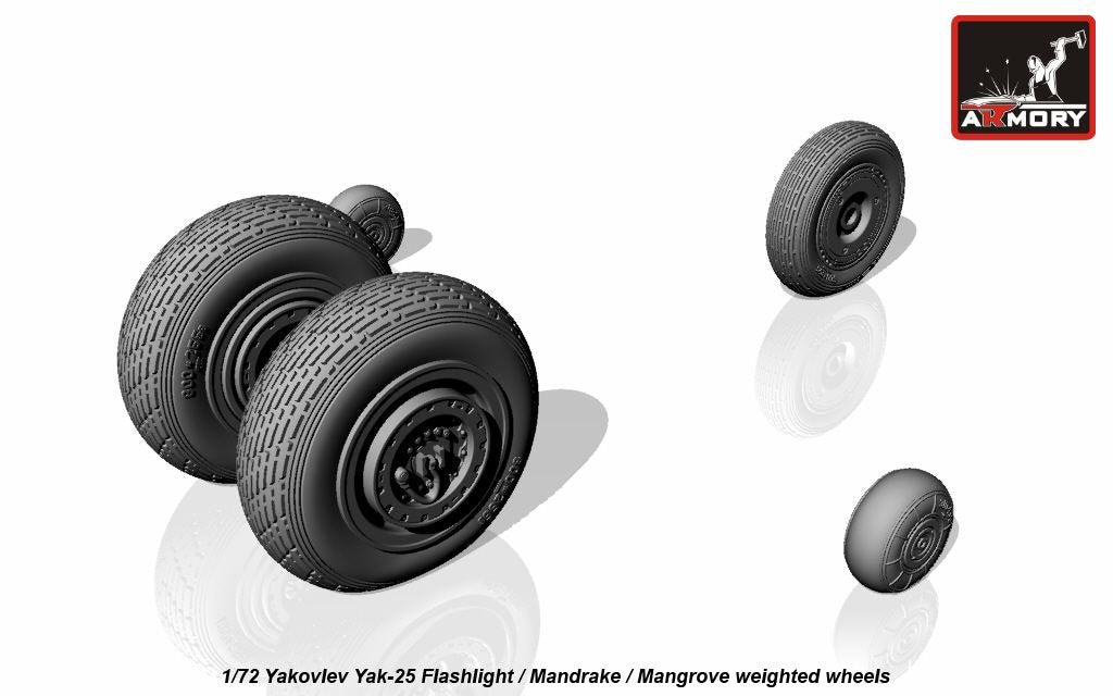 Armory Models AW72046 Yakovlev Yak-25 Flashlight / Mandrake / Mangrove wheels w/ weighted tires 1/72 – Bild 4