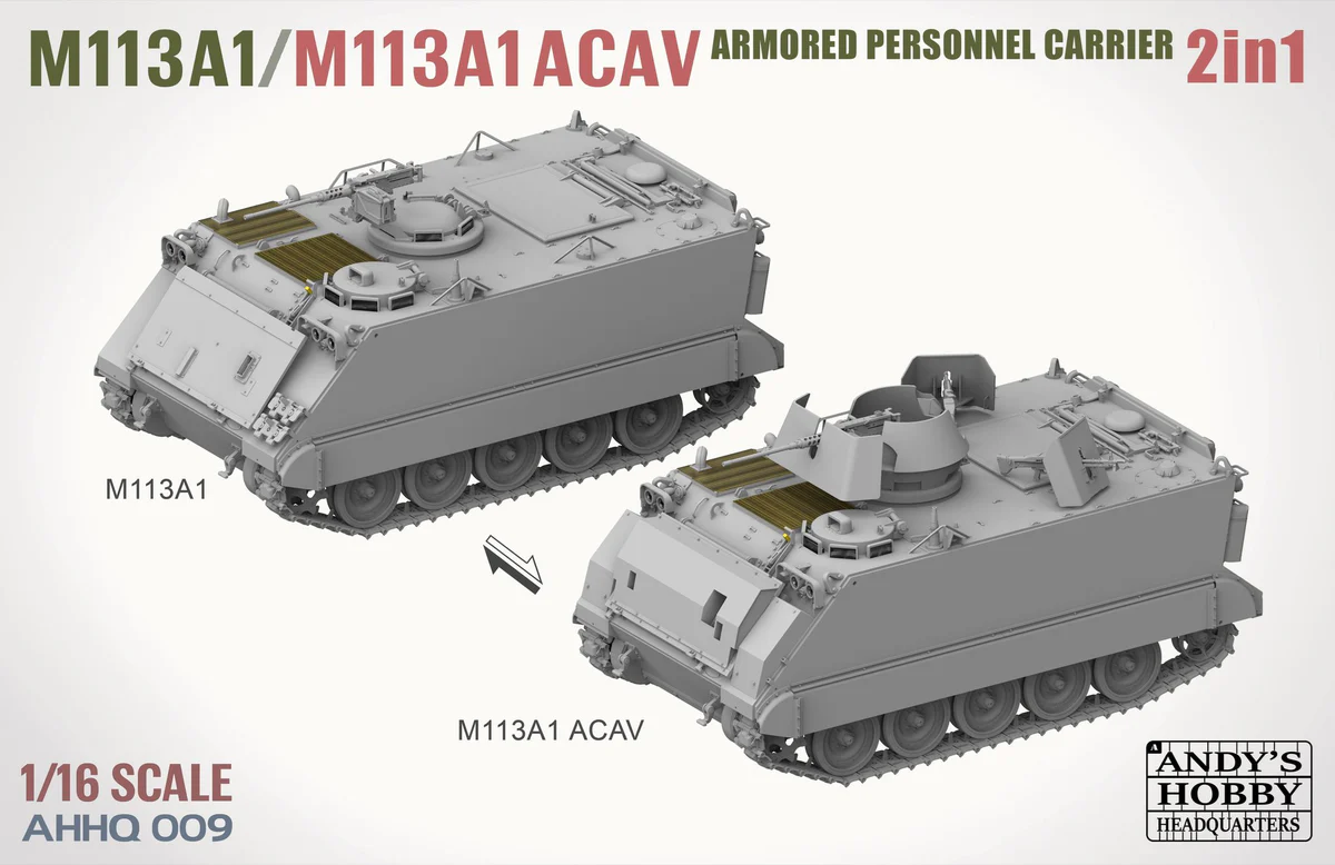 Andy&amp;#39;s Hobby Headquarters AHHQ-009 M113A1 / M113A1 ACAV 2 in 1 Kit 1/16 – Bild 5