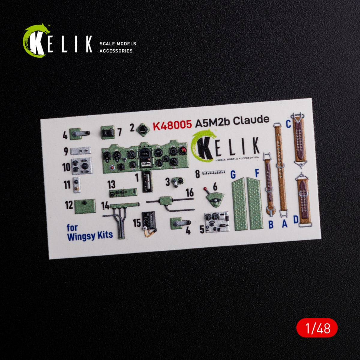 Décalcomanies 3D intérieures KELIK K48005 A5M2B Claude pour maquette WingsyKits au 1/48 – image 2