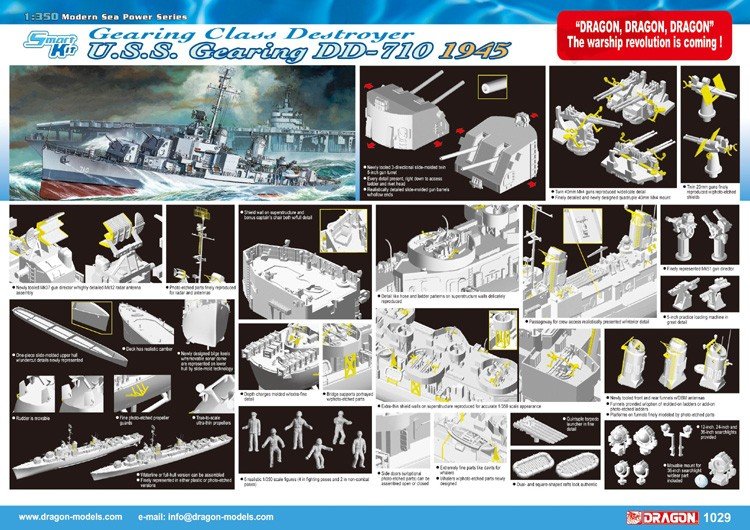 Dragon 1029 USS Gearing DD-710 1/350 – imagen 2