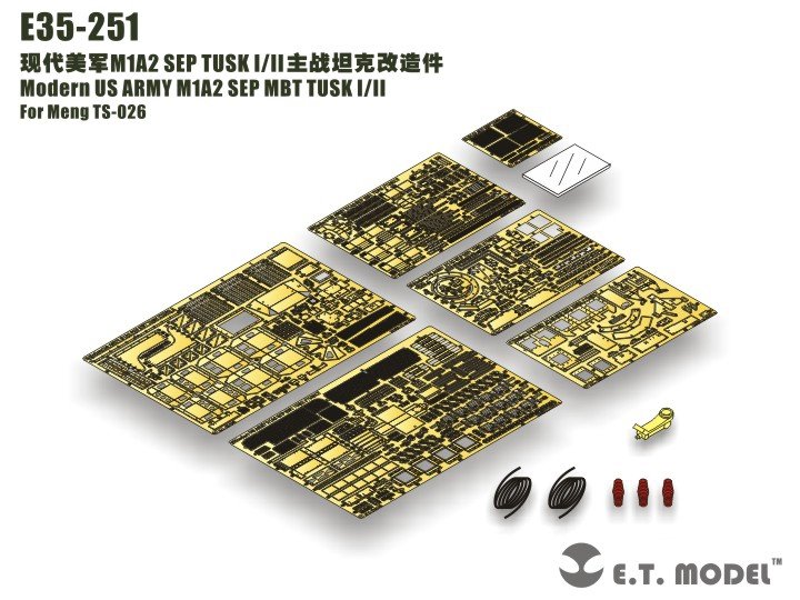 ET Modèle E35-251 Char de combat principal M1A2 SEP de l&amp;#39;armée américaine moderne TUSK I/II (Pour MENG TS-026) (1/35)