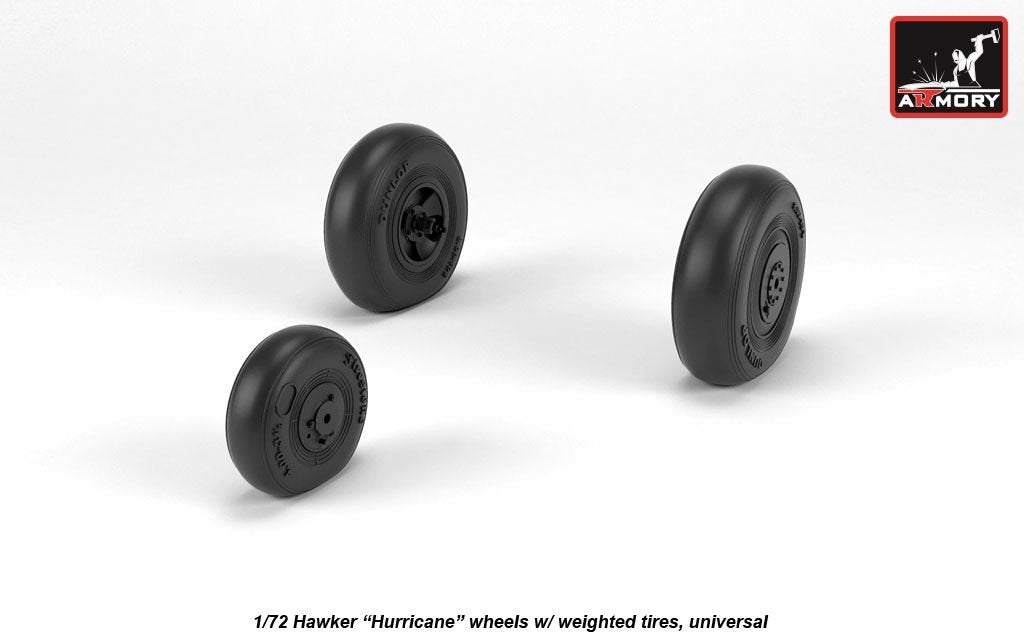 Armory Models AW72416 Hawker Hurricane wheels w/ weighted tires 1/72 – zdjęcie 2