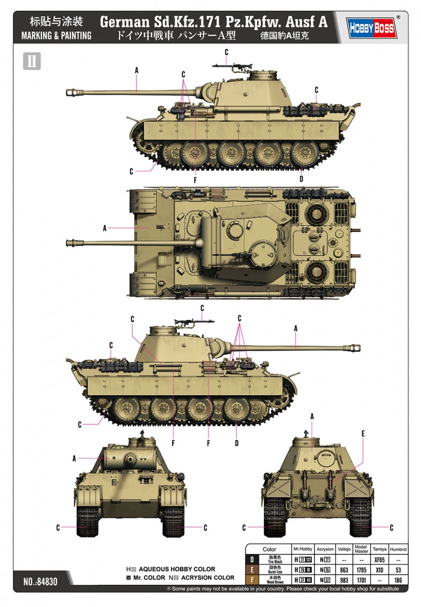 Hobby Boss 84830 German Sd.Kfz.171 Pz.Kpfw.Ausf A 1/48 – immagine 3