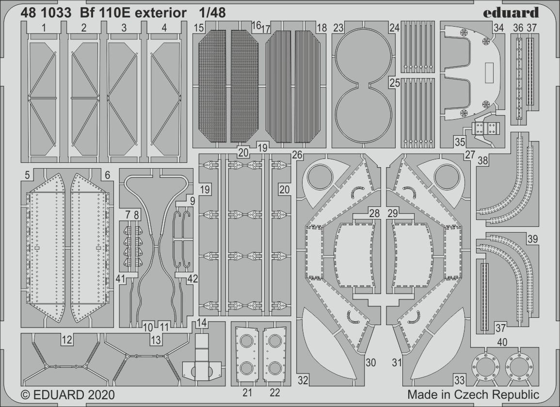 Eduard 481033 Bf 110E exterior 1/48 DRAGON