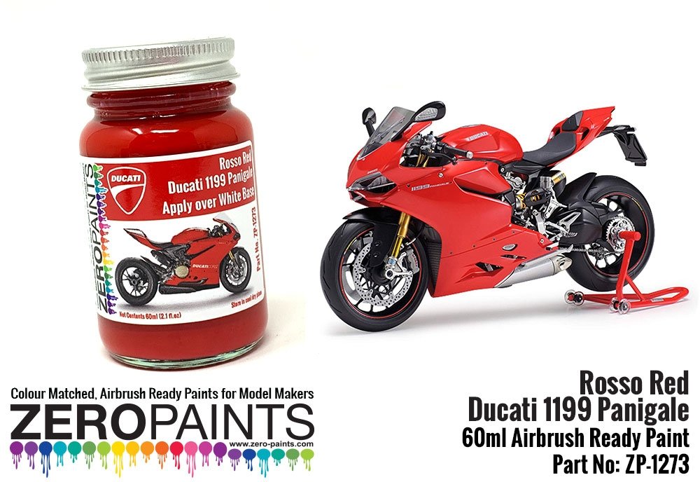 Peinture rouge Rosso Zero Paints ZP-1273 pour Ducati 1199 Panigale S 60 ml