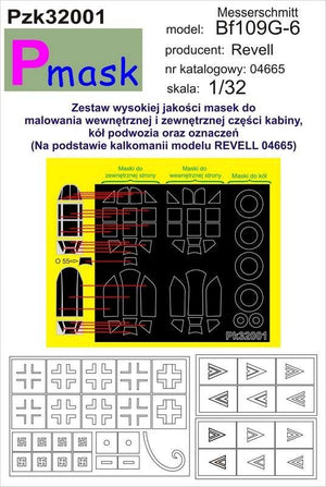 P-Mask PZK32001 MESSERSCHMITT BF109G-6 (REVELL 04665) 1/32