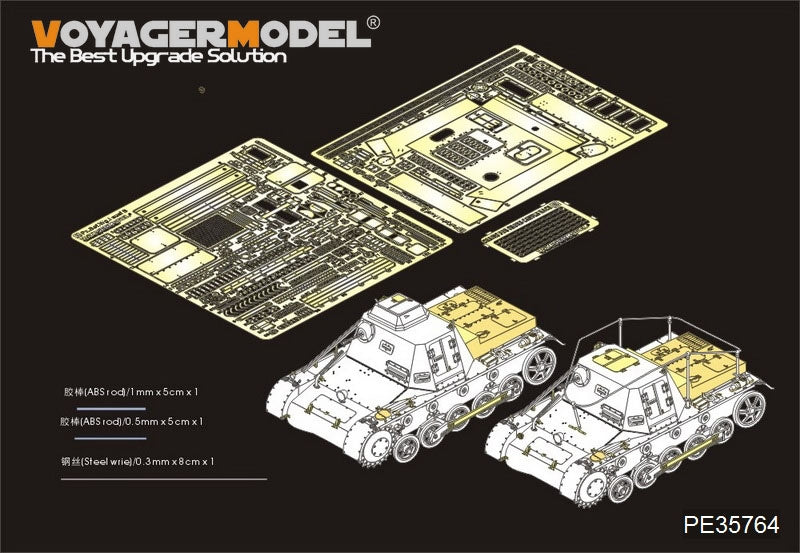 Maquette Voyager PE35764 Char de commandement allemand Pz.Bef.Wg.I (Sd.Kfz. 265) de la Seconde Guerre mondiale, de base, pour DRAGON 6218/6597, échelle 1/35