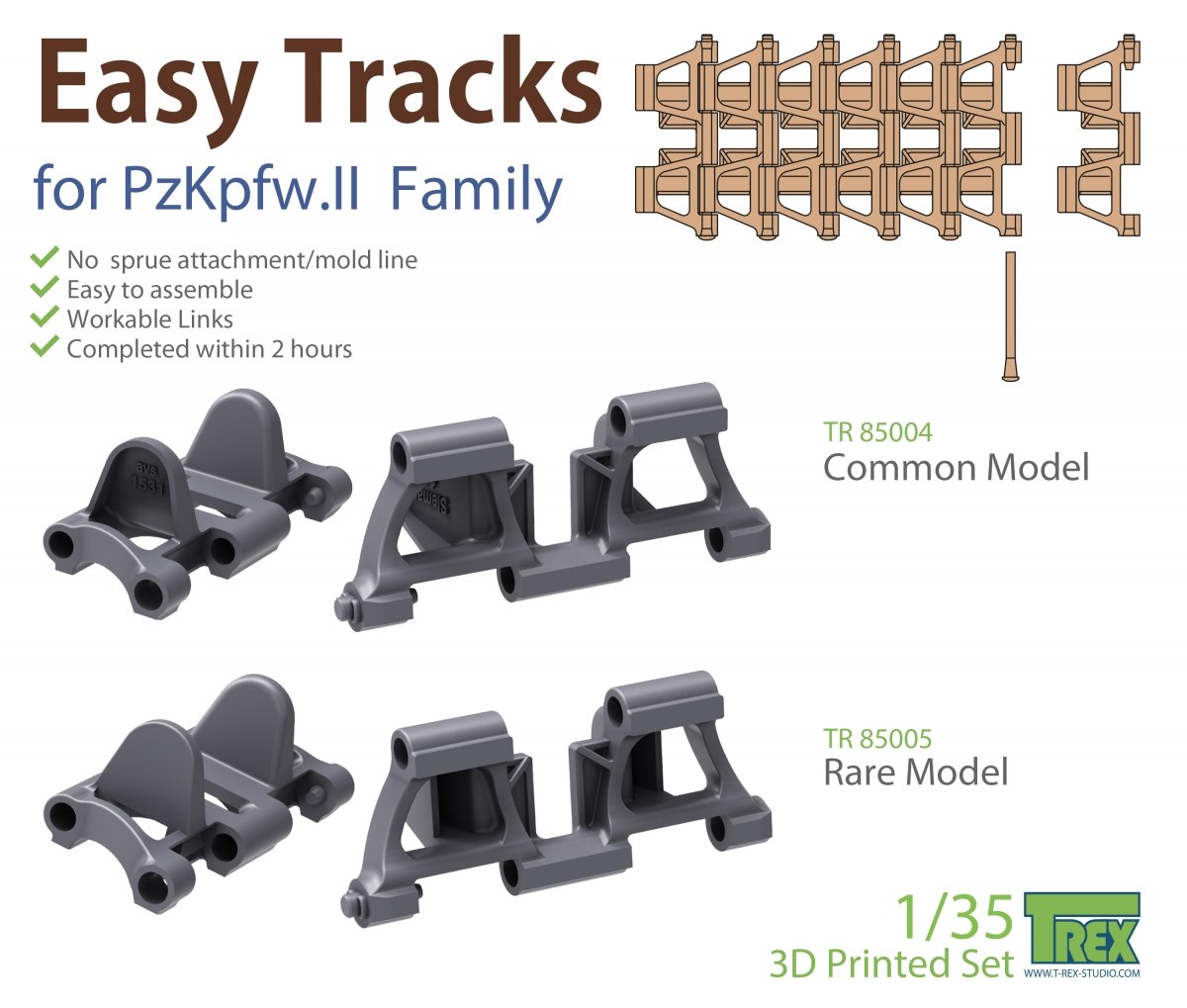 T-Rex Studio TR85004 PzKpfw II Tracks Common Model 1/35 – image 6