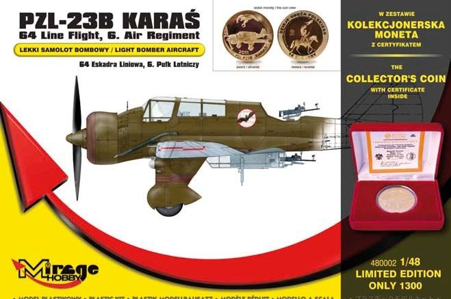 Mirage Hobby 480002 PZL-23B Karas Bombardier léger Avion 64e Escadrille, 6e Régiment aérien (1/48)