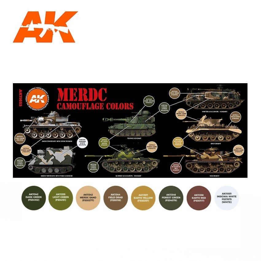 AK Interactive AK11653 3G MERDC CAMOUFLAGE COLORS 8x17 ml – Bild 2