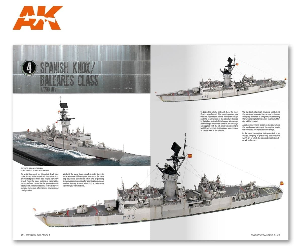 AK Interactive AK098 MODELLING FULL AHEAD 1 / KNOX &amp;amp; BALEARES CLASS EN – image 6