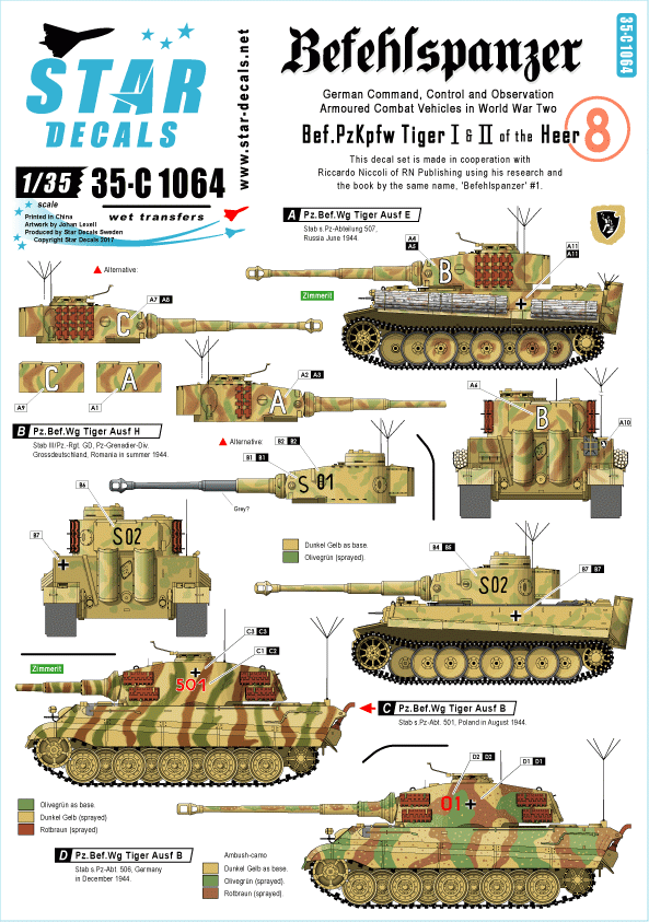Star Decals 35-C1064 Befehlspanzer #8 1/35