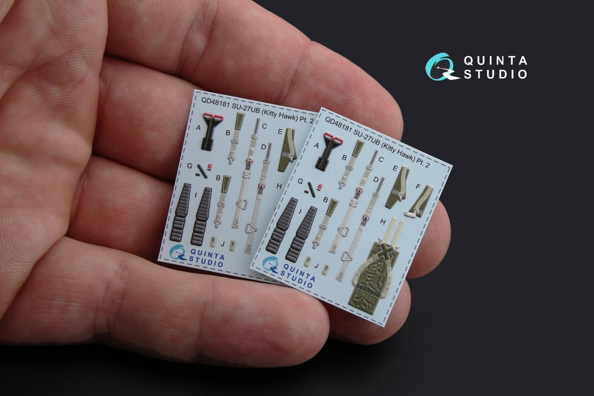Quinta Studio QD48181 Su-27UB 3D-Printed coloured Interior on decal paper (for KittyHawk kit) 1/48 – imagen 3