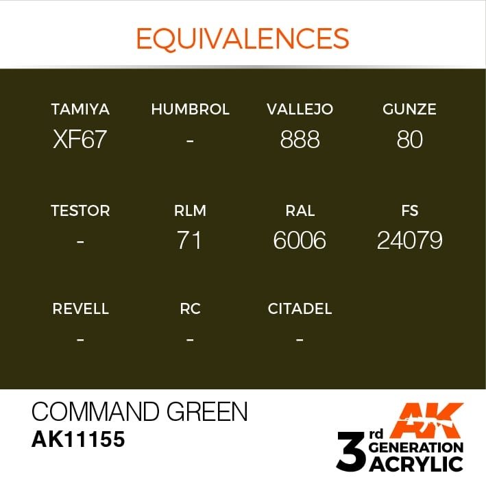 AK Interactive AK11155 COMMAND GREEN – STANDARD 17ml – image 3