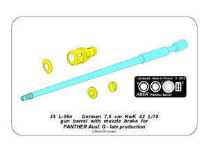 Aber 35L-056N German 7,5cm KwK42L/70 gun barrel with muzzle brake for Panther Ausf. G Late production 1/35 – imagen 2