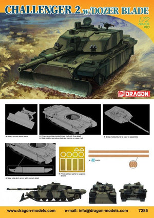 Dragon 7285 Challenger w/Dozer Blade 1/72 – zdjęcie 2