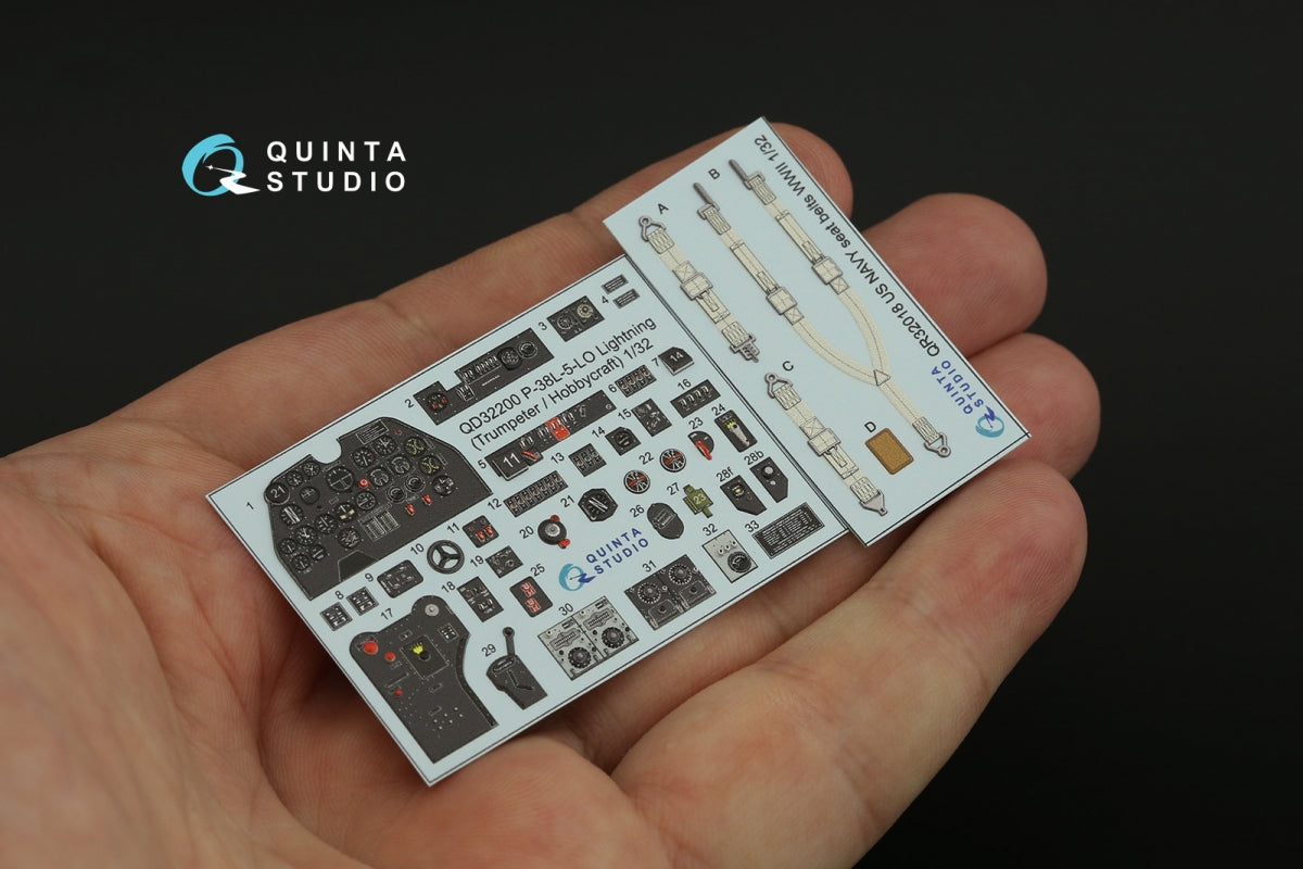 Quinta Studio QD32200 P-38L-5-LO Lightning 3D-Printed &amp;amp; coloured Interior on decal paper (Trumpeter/Hobbycraft) 1/32 – imagen 8