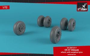 Armory Models AW72317 CH-47 Chinook wheels w/ weighted tires 1/72 – immagine 4