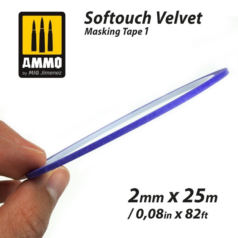 AMMO of Mig Jimenez 8240 SOFTOUCH VELVET MASKING TAPE 1 (2mm X 25M) – imagen 2